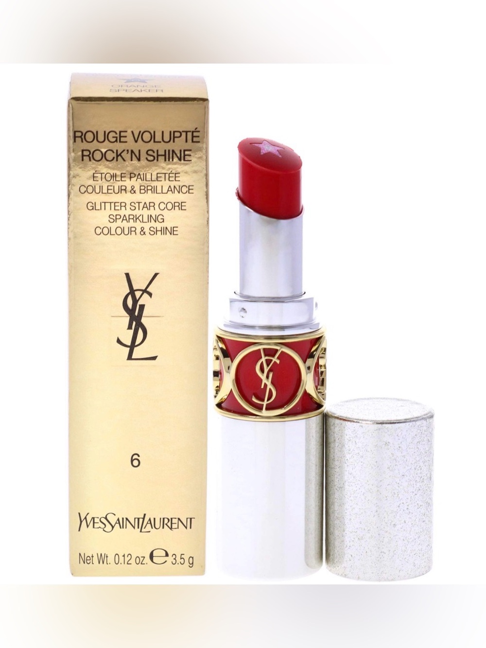 Yves Saint Laurent Rouge Volupté Rock'n Shine Lipstick 💄 6 Orange Speaker